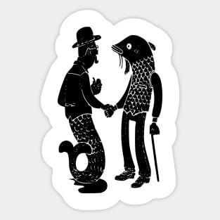 Fishman and Manfish Sticker